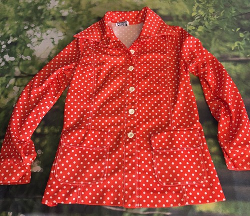Vintage Campus Casuals Of California 70’s Shirt Polka Red & White Sz Medium - Picture 1 of 7