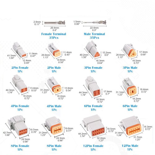 1Set 2 3 4 6 8 12 Pin Car Truck Boats Wire Connector Sealed Male Female Plug Kit - Bild 4 von 15