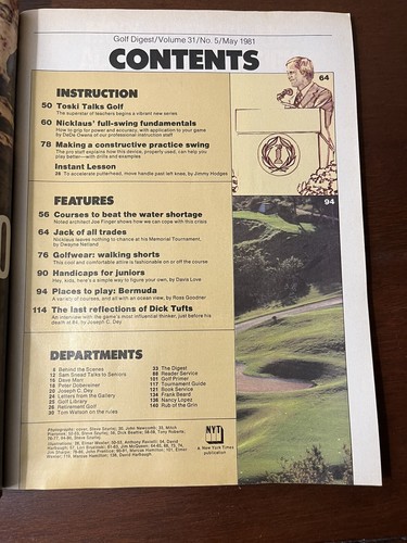 GOLF DIGEST MAGAZINE MAY 1981 INTRODUCING A UNIQUE NEW SERIES TOSKI TALKS GOLF - Picture 8 of 16