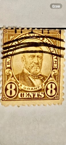 USA Used, 1929 Issue, 8 Cent Grant, Flag Stripe Over Print, Rotary Press - Picture 2 of 2
