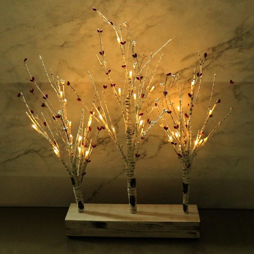 Light Up Your Table with an 21-Inch Illuminated Berry Tree - Timed Battery Decor - Picture 7 of 9