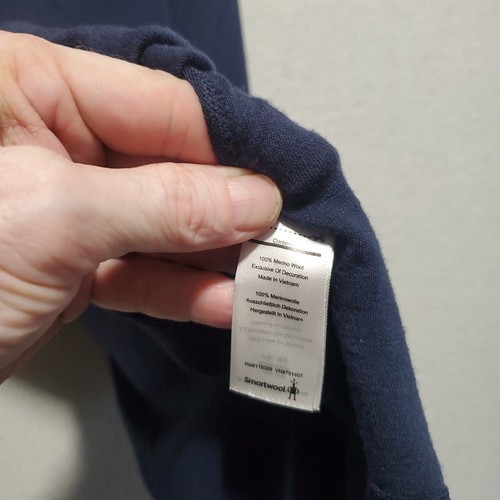 Smartwool Shirt Mens Small Merino 250 Blue Q Zip Pullover Sweater Camp Hike Dad - Picture 10 of 12