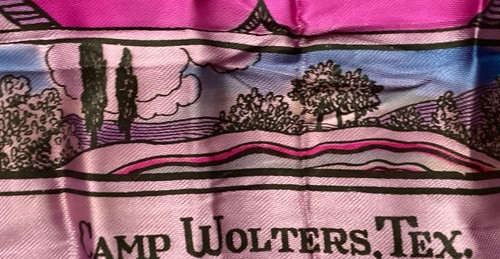 WWII "My Sister" Pillow Cover Sham, Silk, U. S. Army Camp Wolters, Texas, 16” Sq - Picture 5 of 6