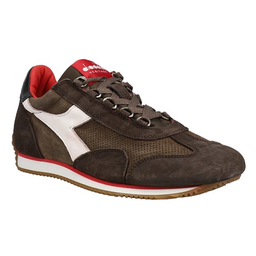 Zapatillas informales Diadora Equipe de gamuza Sw con cordones para hombre marrones 175150-30037 - Imagen 2 de 5