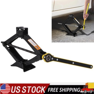 2 TON Scissor Jack Handle Crank Tool Car Truck W/Tire Wheel Wrench Repair Tool