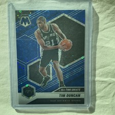 2020-21 Panini Mosaic  All-Time Greats Tim Duncan #289 Blue Fast Break Prizm /85