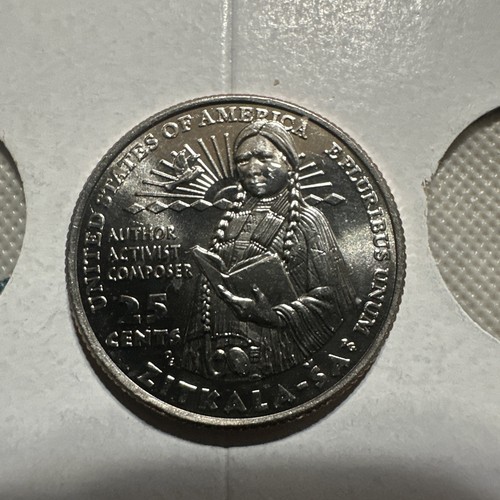 2024 D Zitkala-Sa Quarter Error " In Cod We Trust " Big Scar On Her Right Face! - Picture 4 of 6