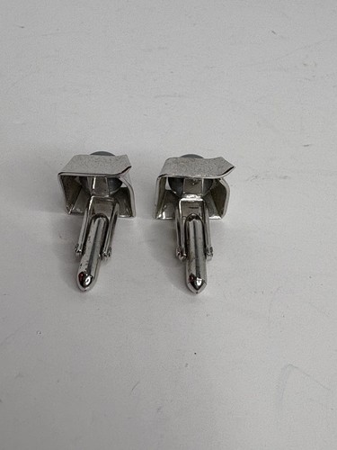 2 Sets Swank Cuff Links Tie Bar Matching Comedy Tragedy Black Silver Tone Gray - Picture 10 of 11