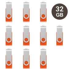 Orange USB 2.0 32GB 10pcs Metal Swivel Style Flash Drive Memory Stick PenDrive