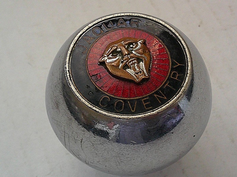 Vtg JAGUAR COVENTRY Chrome Metal GEAR SHIFT Shifter Knob 2"