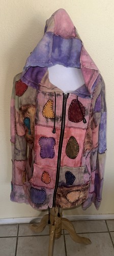 Sudadera con Capucha Rising International M Patchwork Bordada Boho Hippie Cremallera Tie-dye - Imagen 2 de 20
