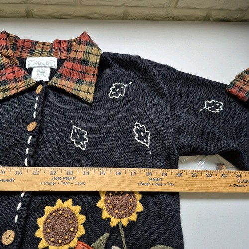 Suéter De Colección Mandal Bay Para Mujer Pequeño Negro Otoño Cosecha Girasol Algodón Ramie - Imagen 10 de 12