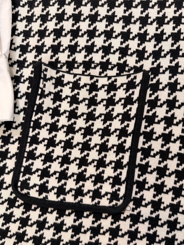 Eloquii Elements Damenpullover Hahnentritt Oberteil schwarz weiß Gr. 18 adrett Retro - Bild 6 von 13