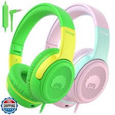 rockpapa Share 1 Kids Headphones Wired with Microphone and Share Port, 85dB/9