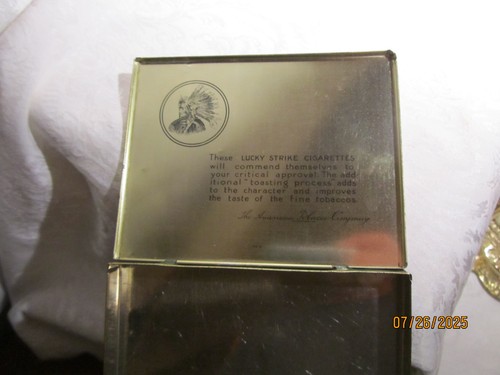 Caja de cigarrillos plana vintage Lucky Strike años cincuenta lata - Imagen 7 de 7