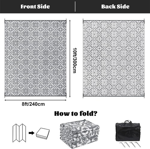 Portable Outdoor Rug 240x300cm - Reversible Design for Beach, Garden & Camping - Picture 4 of 10