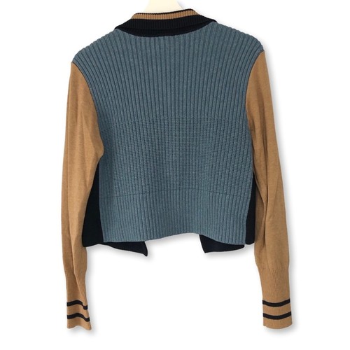 Cabi Turn Back Knit Open Front Ribbed Colorblock Cardigan Size M Style 3703 - Picture 4 of 14