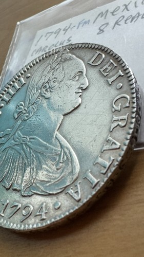 1794 Carolus IIII 8 Reals Silver Hispan F.M. Coin - Picture 7 of 10
