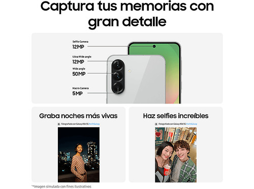 Móvil-Samsung Galaxy A56 5G,Negro,256GB, 8GB RAM, 6.7"FHD+Super AMOLED,5000 mAh - Imagen 10 de 12