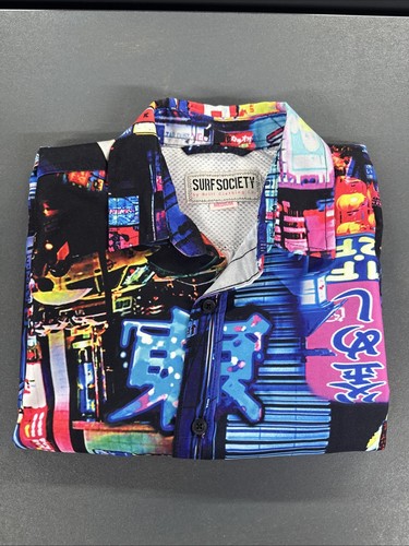 Surf Society by Drill Clothing Co Button Down Shirt Size Medium Tokyo design - Picture 3 of 3