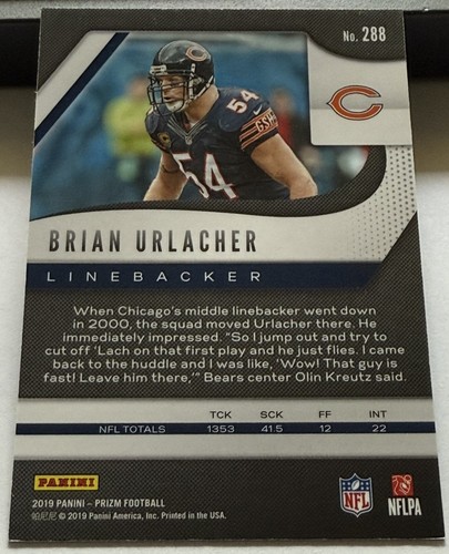 2019 Panini Prizm #288 Brian Urlacher - Picture 2 of 2