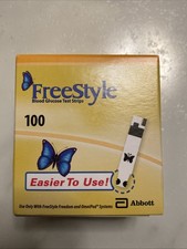 Freestyle Diabetic Blood Glucose Test Strips 100 Count Exp 12/2025+