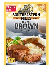 12x Packs Southeastern Mills Classic Brown Gravy Mix, Family Size - 3oz Each
