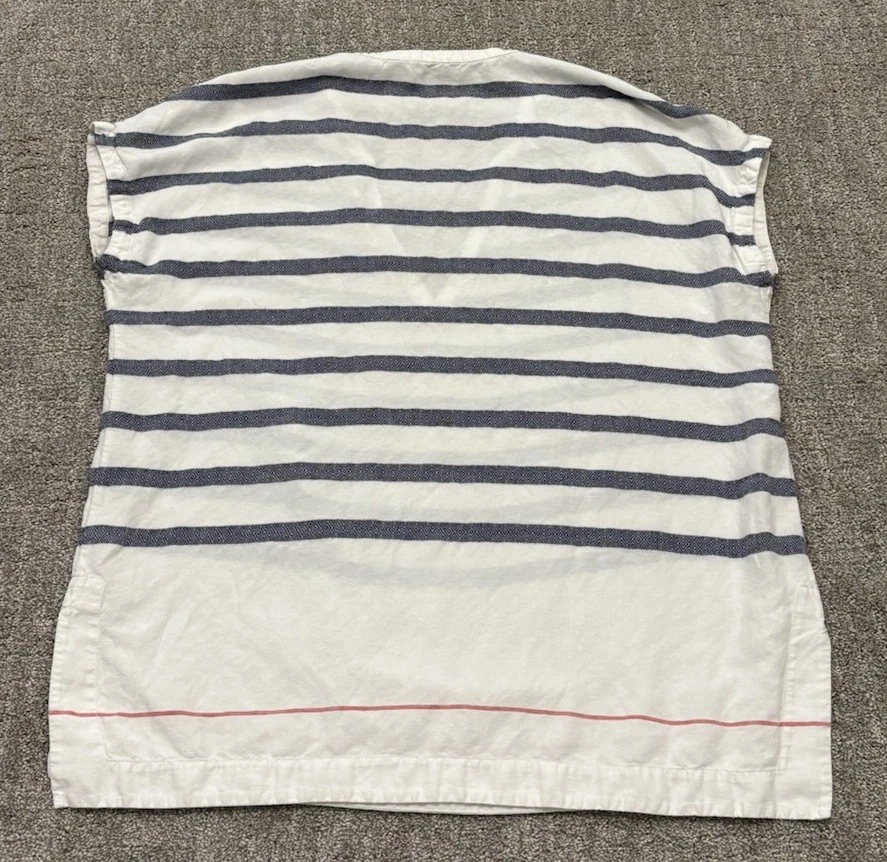 Vestido túnica de lujo a rayas ATHLETA Katán azul a rayas blanco para mujer X-grande Foto 3 de 4