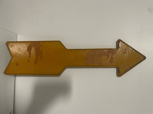 Vintage Curtis für Holz Zanesville Ohio Metallpfeil Straßenwerbeschild - Bild 2 von 9