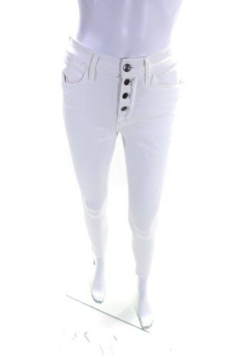 Frame Denim Damen Le High Skinny High Waist Buttoned Skinny Jeans Weiß Größe 27
