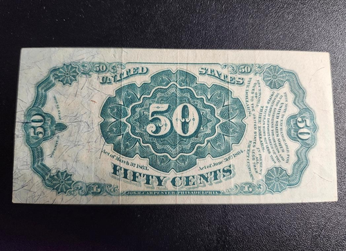 Fractional Currency 50 Cent # 1381 CARWFORD - Picture 2 of 7