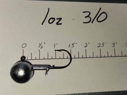 25 1oz Rundkopf Jigs Bronze Mustad Haken 1/0 2/0 3/0 oder 4/0 Sie wählen - Bild 2 von 4