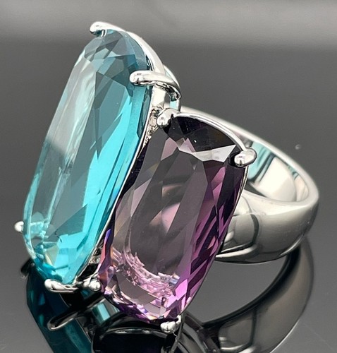 SCHMUCKJAGD RING GR.18 (CA.56) PALLADINIERT MIT KRISTALL - Bild 3 von 3