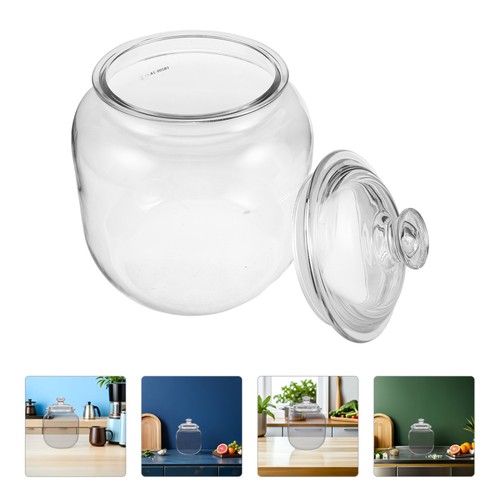  Transparente Küche Aufbewahrung Tank Lebensmittel Behälter Keks Klar Glas - Bild 4 von 12