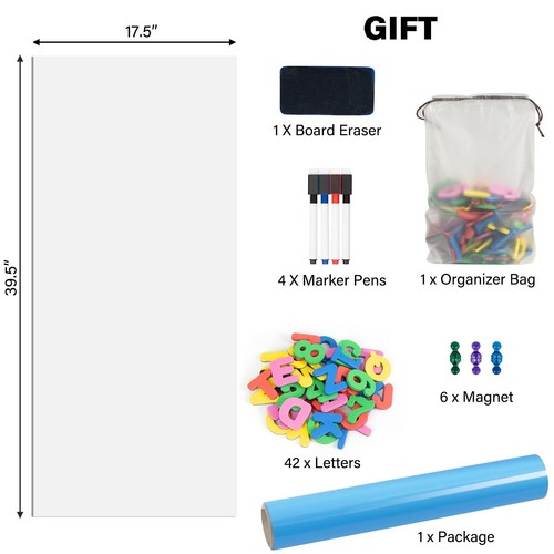 Magnetic Whiteboard Contact Paper for Wall, 39.5" x 17.5" White Board Wall De... - Picture 2 of 7