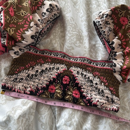Agua Bendita Eileen Bikini Oberteil Antik Puffärmel Crop Top Festival Boho Kittel - Bild 8 von 13