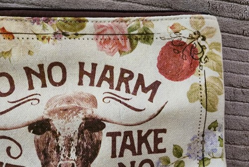 Junk Gypsy Do No Harm But Take No Bull Pouch Make Up Bag Faux Leather Tassle - Picture 5 of 15