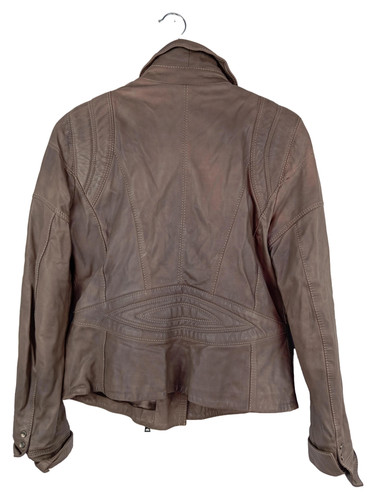 Biba Giacca di Pelle Donna Marrone Casual Classica (IT 40, EU 36) - Foto 2 di 3