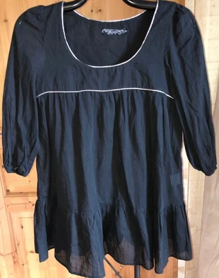 Blouse tunique volantée voile coton noir Mystic t 38 - Photo 1/4