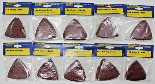Quantity of 120 Delta Triangle Emery Cloth Sanding Pads 40 Grit 50599 #91j - Picture 1 of 4