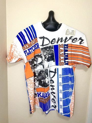 Vintage Denver Broncos AOP Anvil Shirt XL - Picture 1 of 5