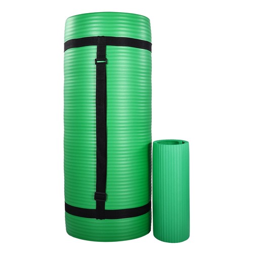 BalanceFrom Fitness 1" extra dicke Yogamatte mit Kniepolster und Gurt, grün (gebraucht) - Bild 1 von 9