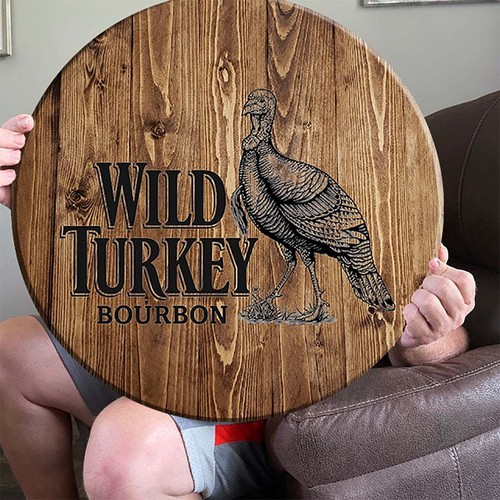 Wood Bar Sign Turkey Kick'n Chicken Bourbon Inspired by Whiskey Barrel 18 Inch - Picture 3 of 4
