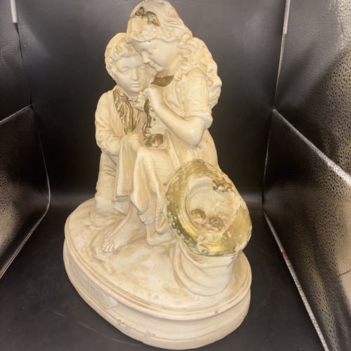 Vintage Enesco Chalkware Statue “First Love” Collectible Home Decor Shabby Chic - Bild 4 von 18