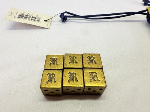 NWT Rugby Ralph Lauren Metal Brass Playing Rolling Dice Die With Pouch - Picture 6 of 9