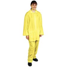 Condor 1Fbb9 3-Piece Rainsuit With Detachable Hood, Pvc, 4 Mil Thick, Snap-On