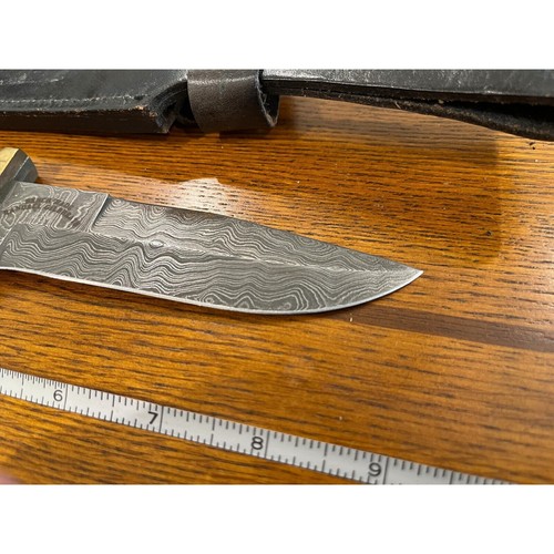 Parker-Edwards/Randall Gilbreath Fighting Bowie Knife w/Dama Blade & Bovine Hand - Picture 8 of 8