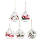 1 Set 5 Stück Weihnachtskugeln Kunststoff Transparente Weihnachtsbaum Anhänger