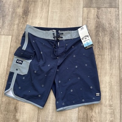 NWT BILLABONG Swim Board shorts Recycler 73 PRO Sz 30 Blue Grey Reg Length Spx
