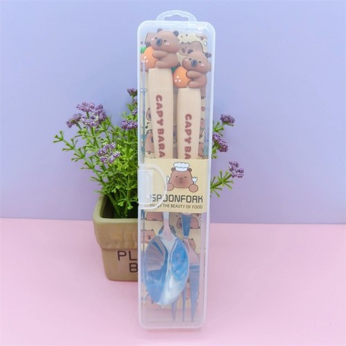 Cartoon Cutlery Set Capybara Kitchen Tableware Kitchen Accessories - Picture 11 of 13